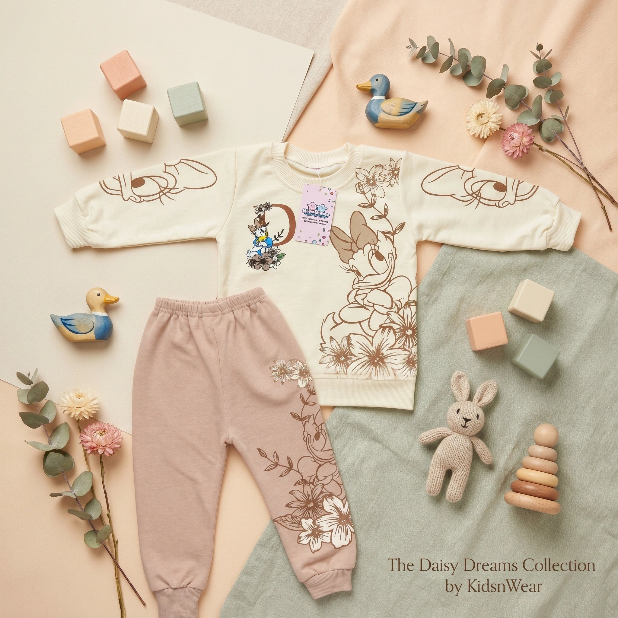 Girls' Floral Duck Tee & Trousers Set