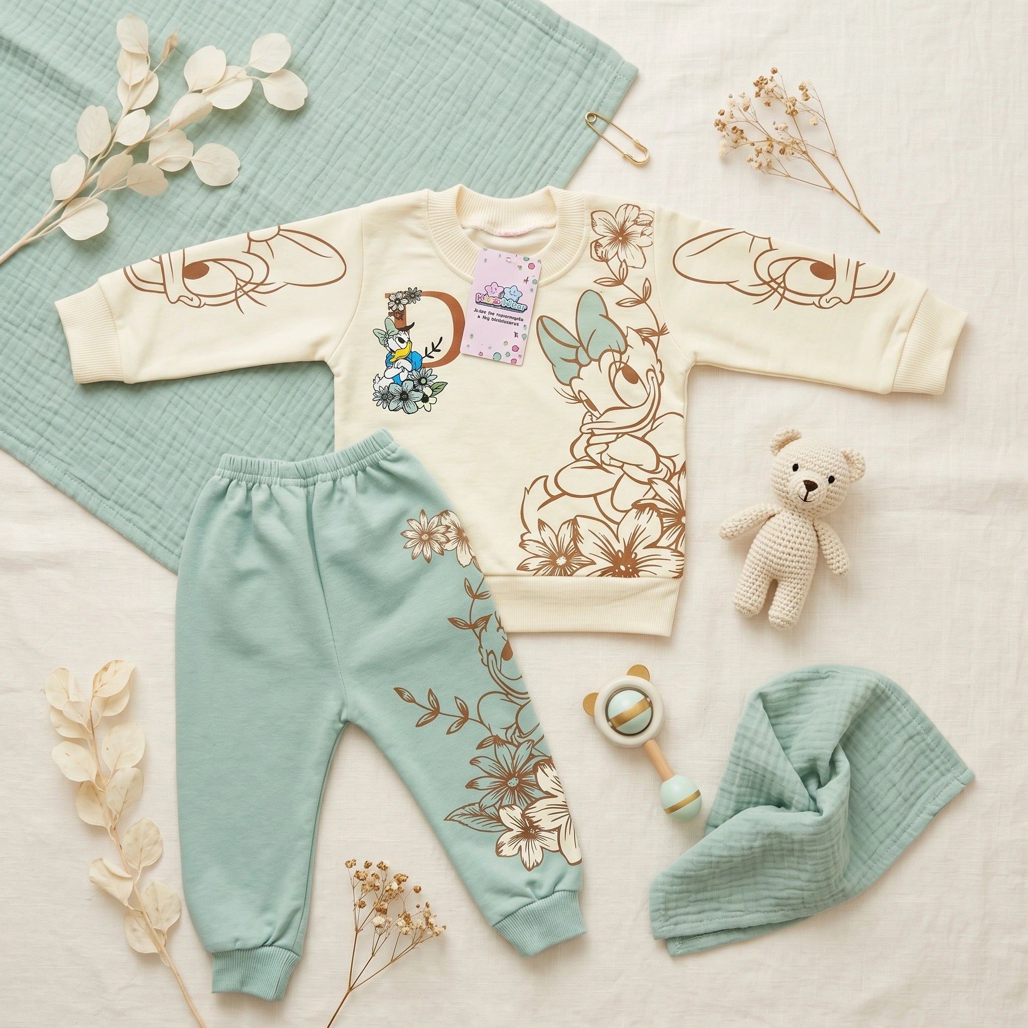 Girls' Floral Duck Tee & Trousers Set