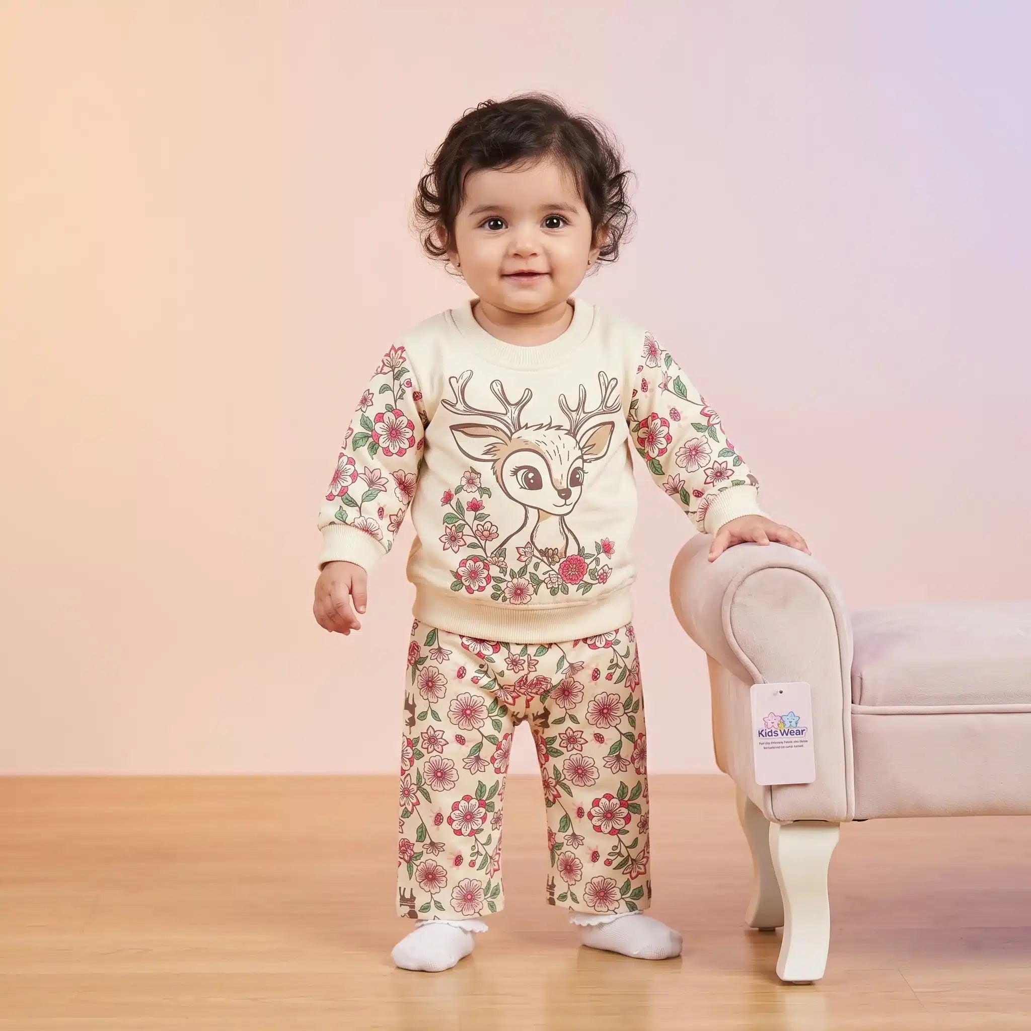 Girls' Deer Sweatshirt & Trousers Set