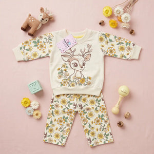 Girls' Deer Sweatshirt & Trousers Set