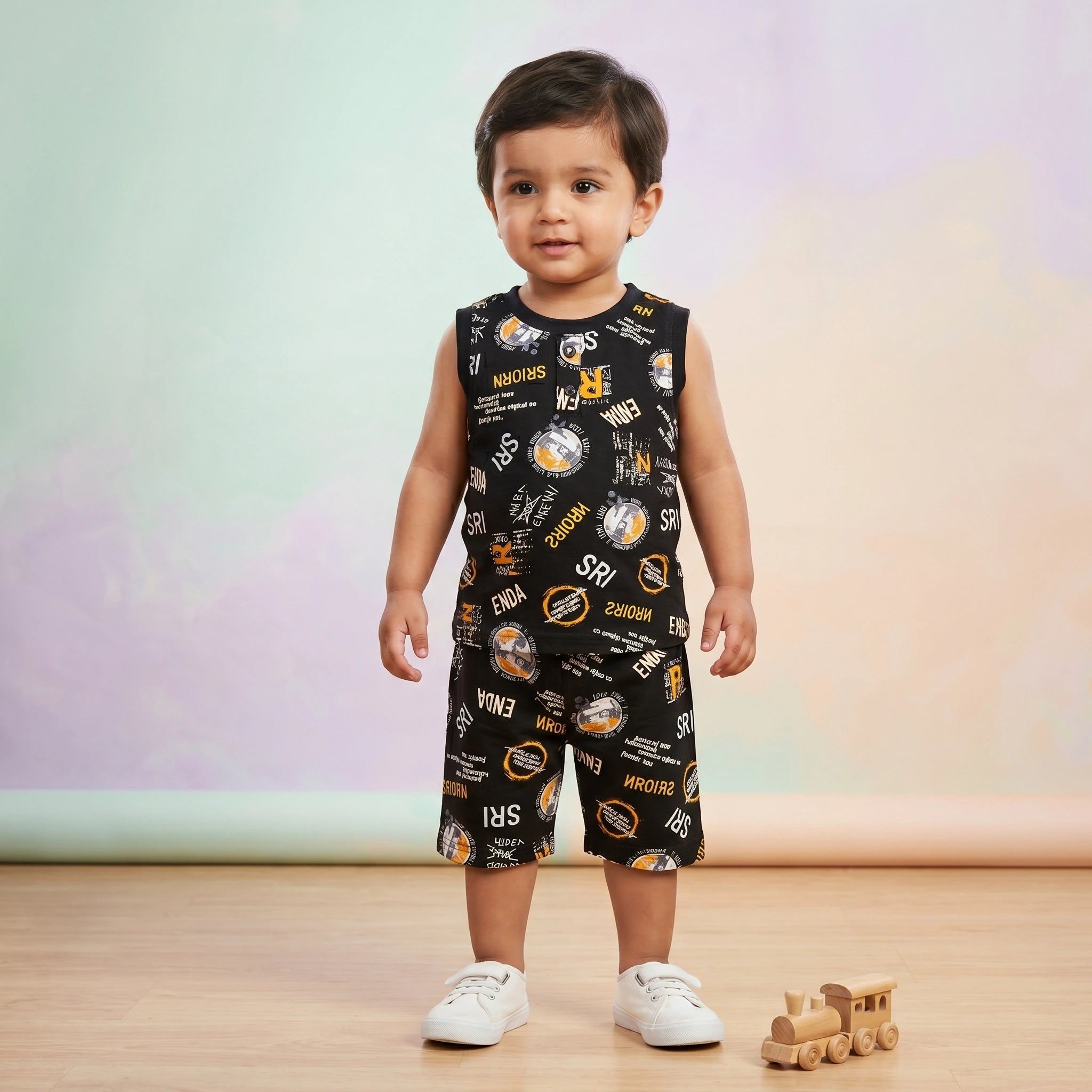 Boys' Sleeveless Designer Summer Set