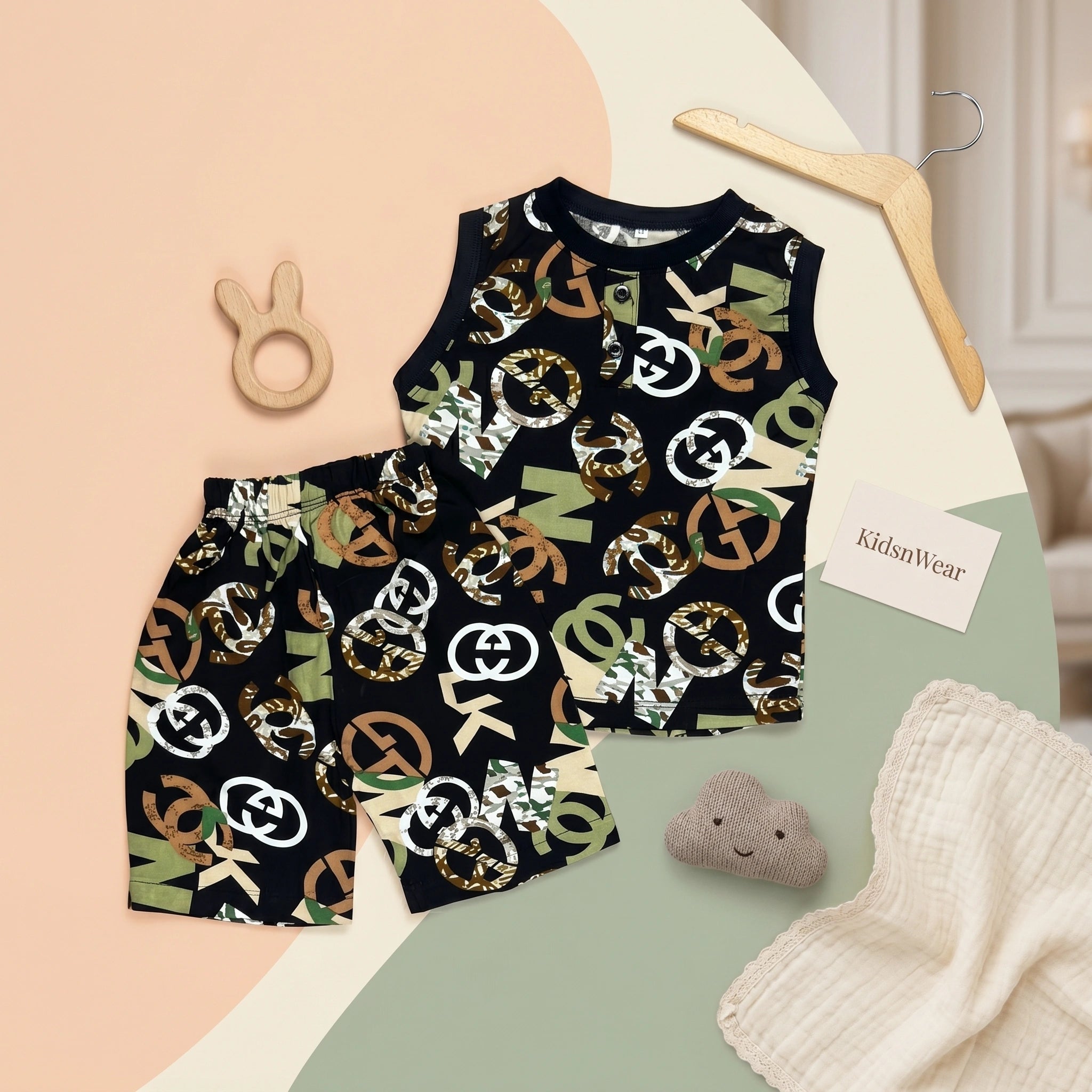 Boys' Sleeveless Designer Summer Set