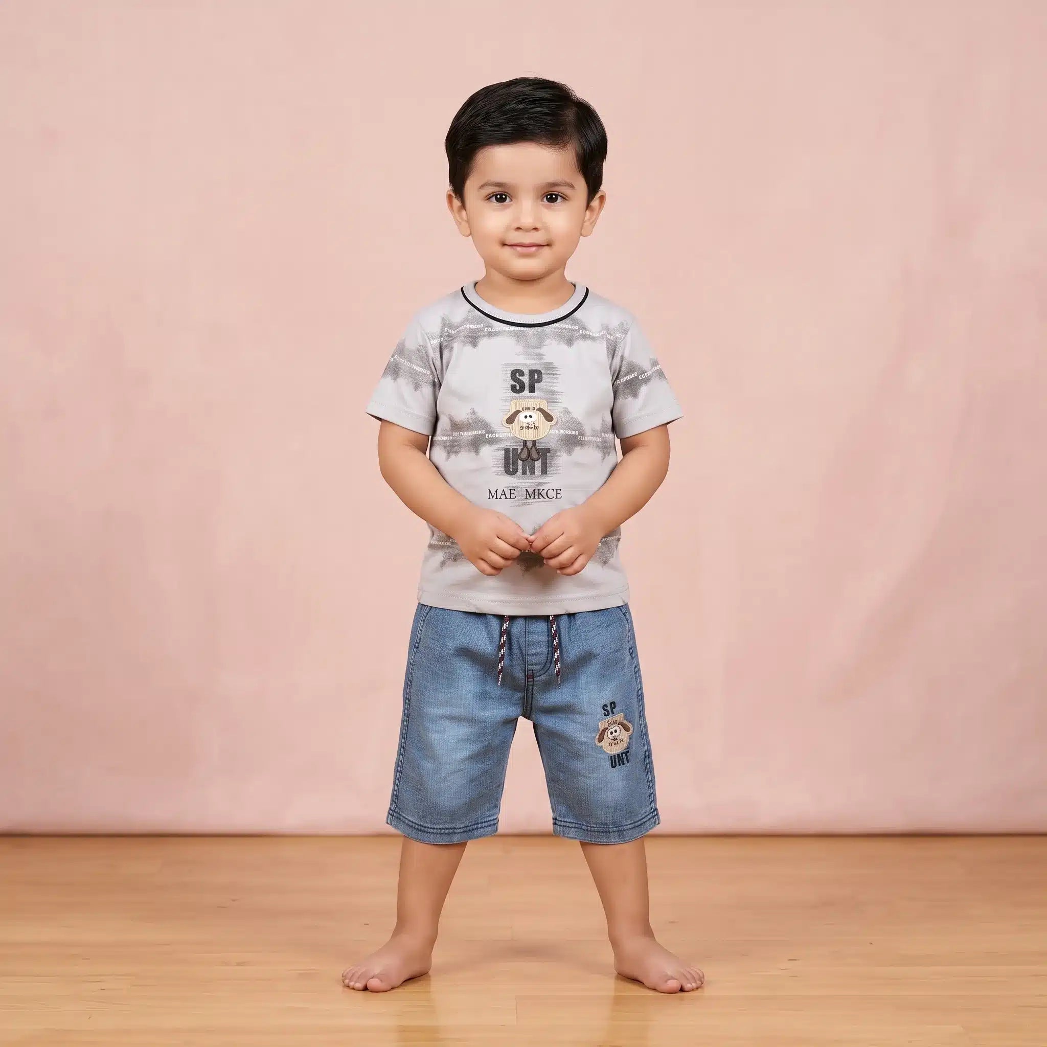 Boys' Tie-Dye Tee & Denim Shorts Set