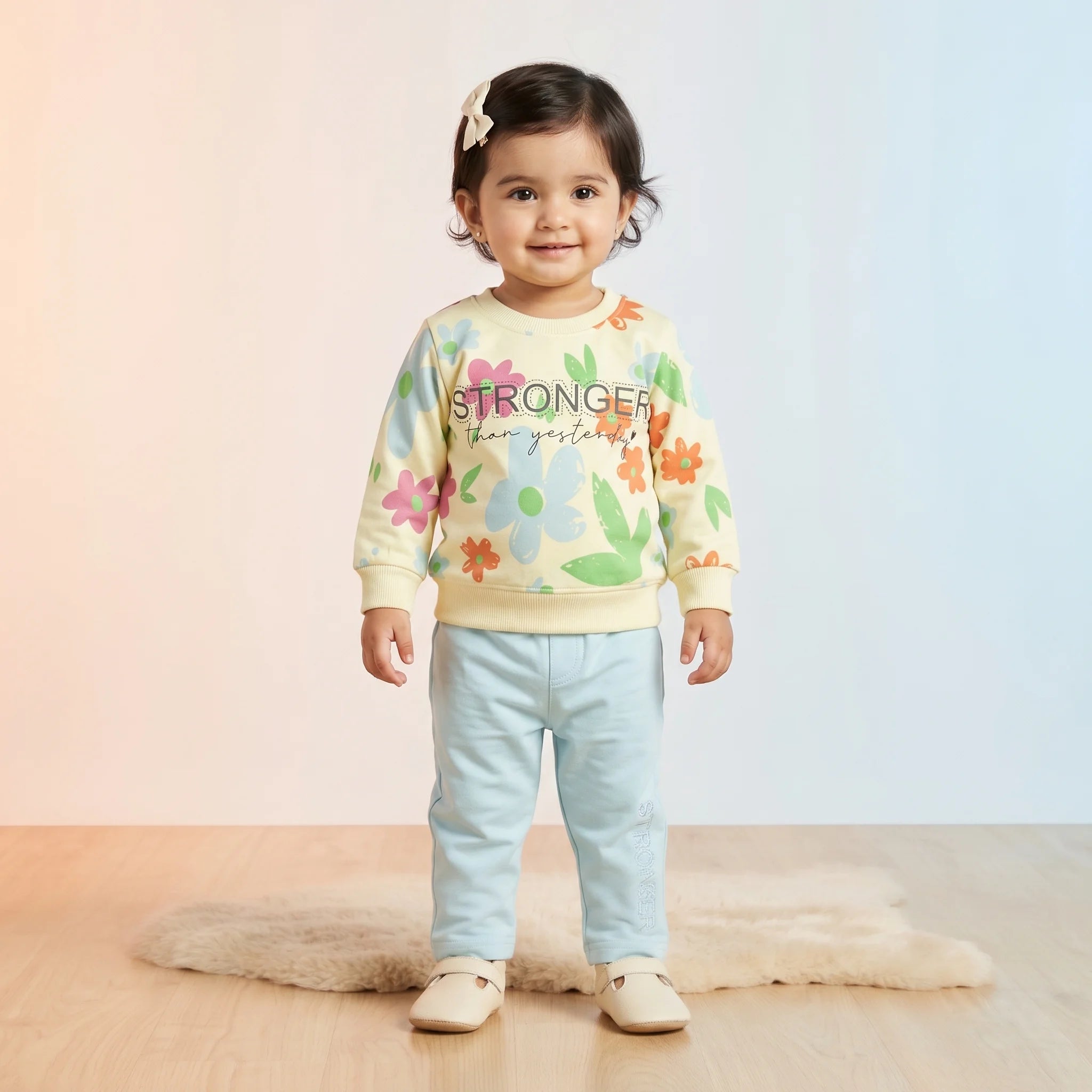 Girls' Floral Sweatshirt & Joggers Set