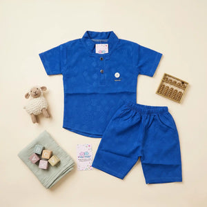 Boys' Monogram Embossed Premium Polo Shirt and Shorts Set