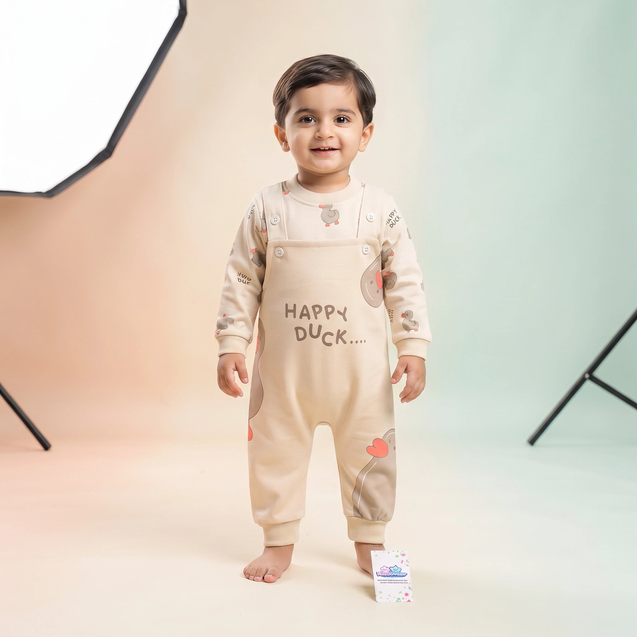 Happy Duck Baby Dungaree Set