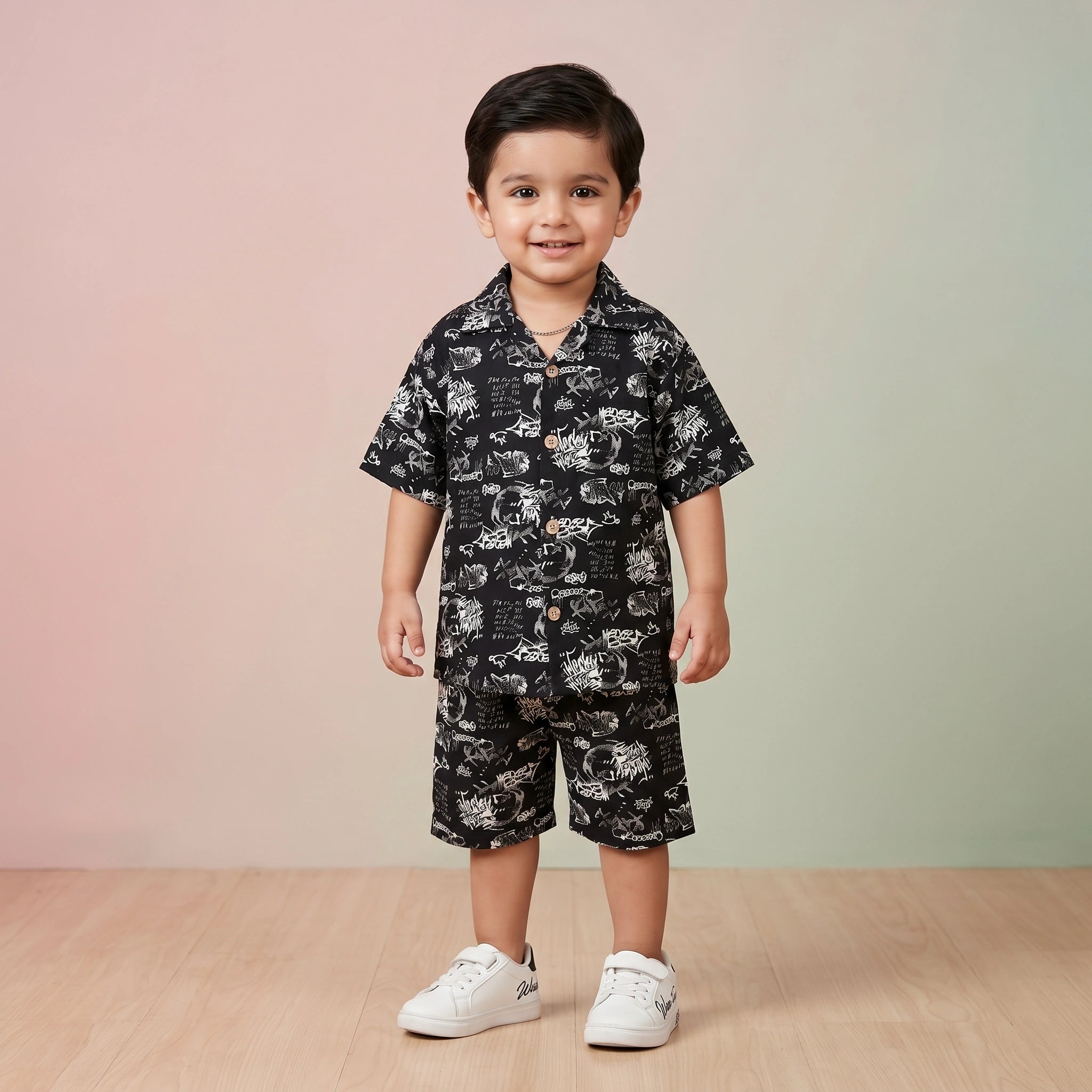 Boys' Urban Graffiti Shirt & Shorts Set