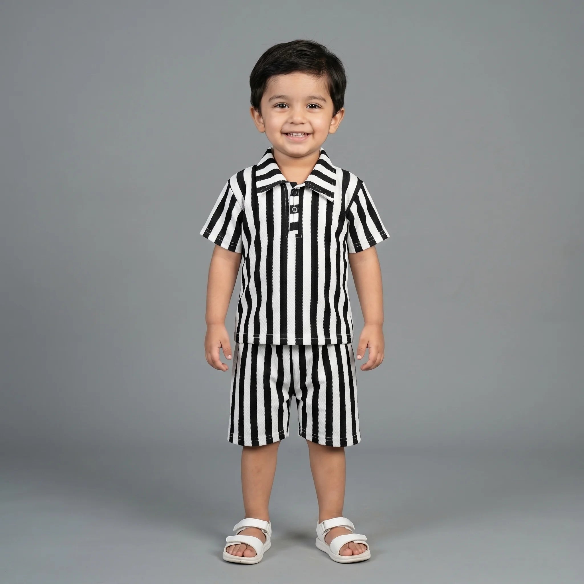 Boys' Ribbed Polo Shirt & Shorts Set