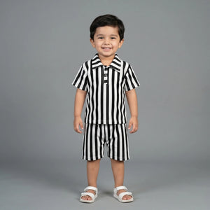 Boys' Ribbed Polo Shirt & Shorts Set