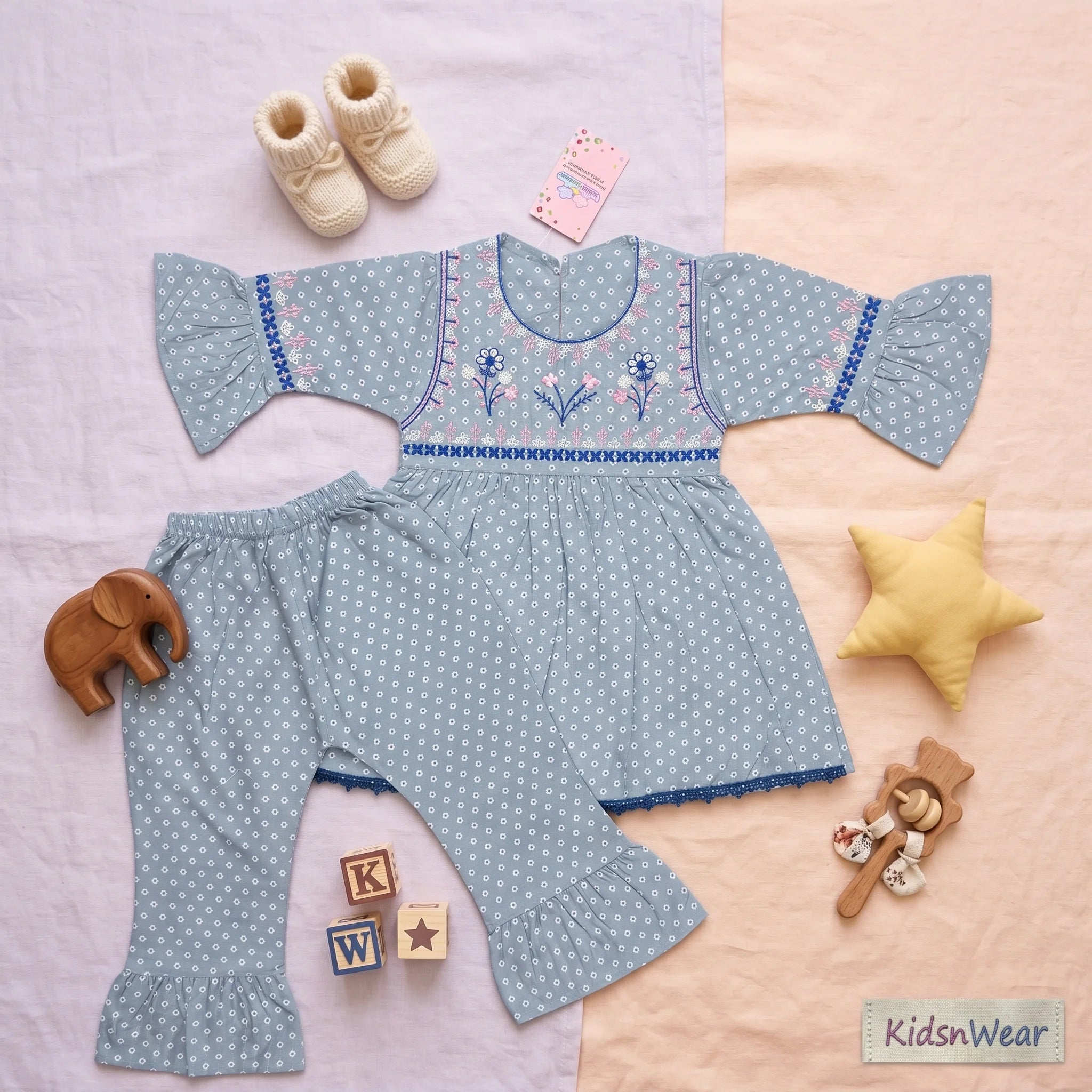 Baby Girls' Floral Tunic & Bell Bottom Set