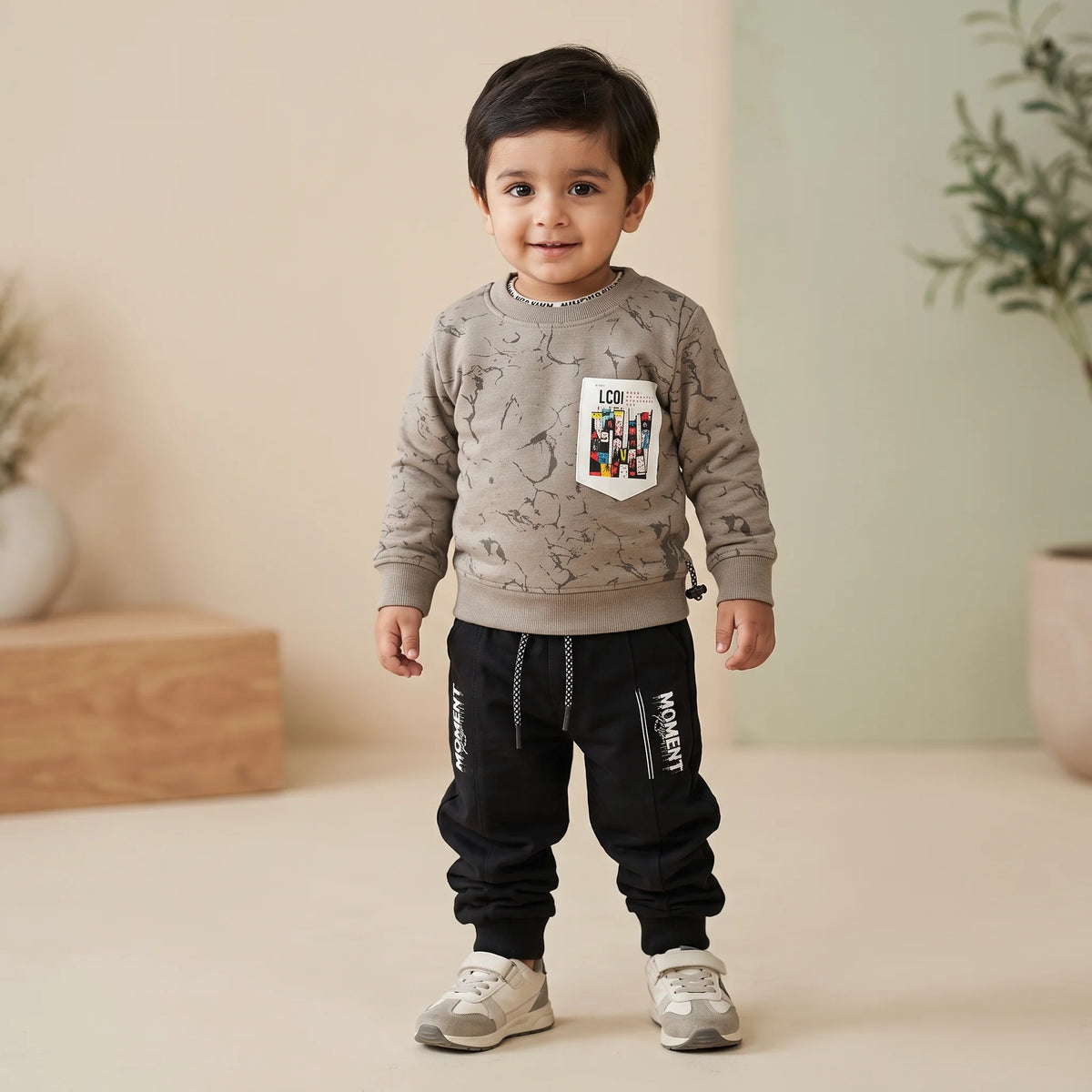 KidsNWear Printed Sweatshirt & Jogger Pants Set