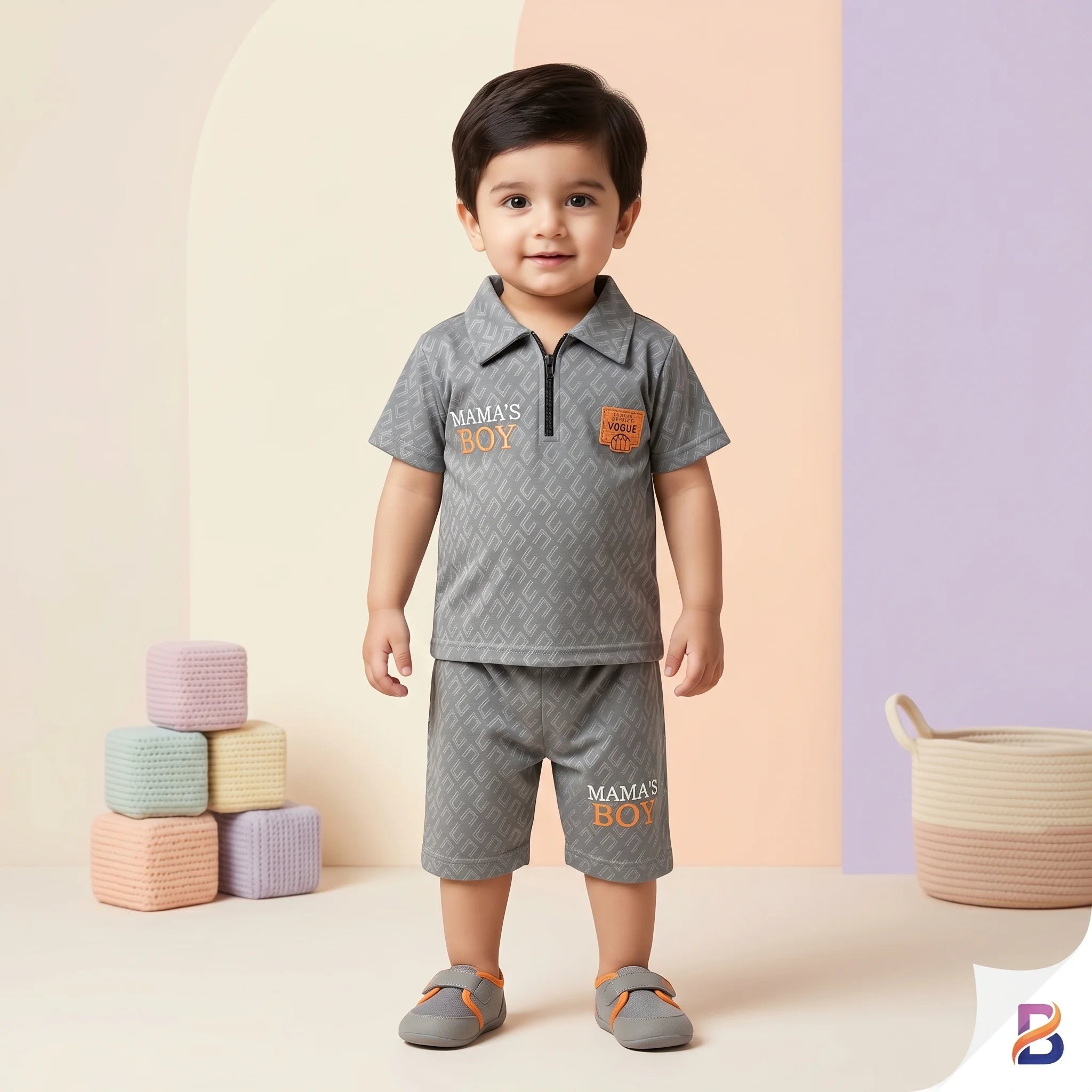 Boys' Mama's Boy Polo & Shorts Set