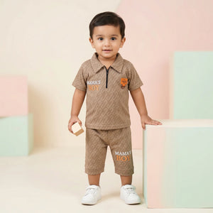 Boys' Mama's Boy Polo & Shorts Set