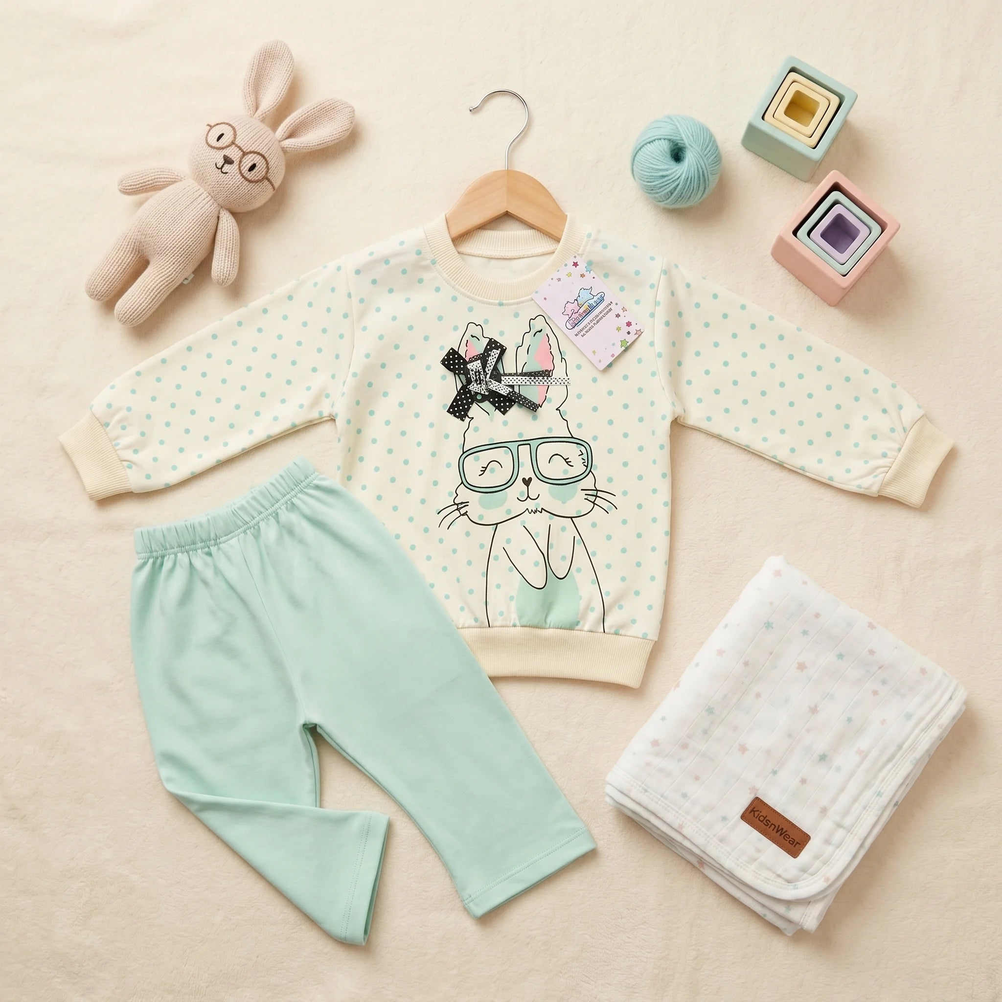 Girls' Bunny Sweatshirt & Jogger Set