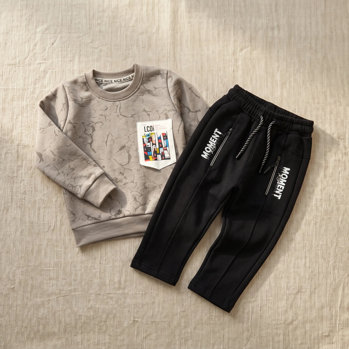 KidsNWear Printed Sweatshirt & Jogger Pants Set