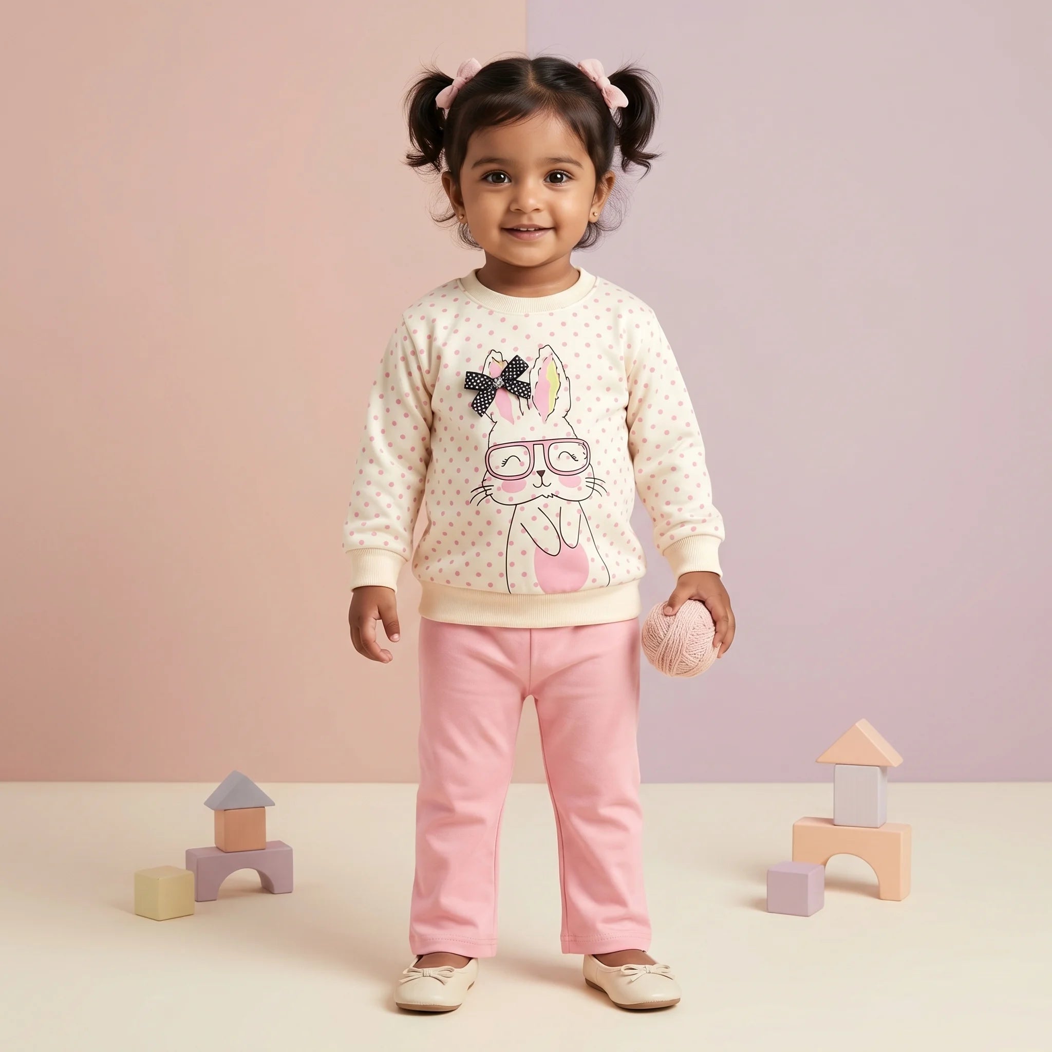 Girls' Bunny Sweatshirt & Jogger Set