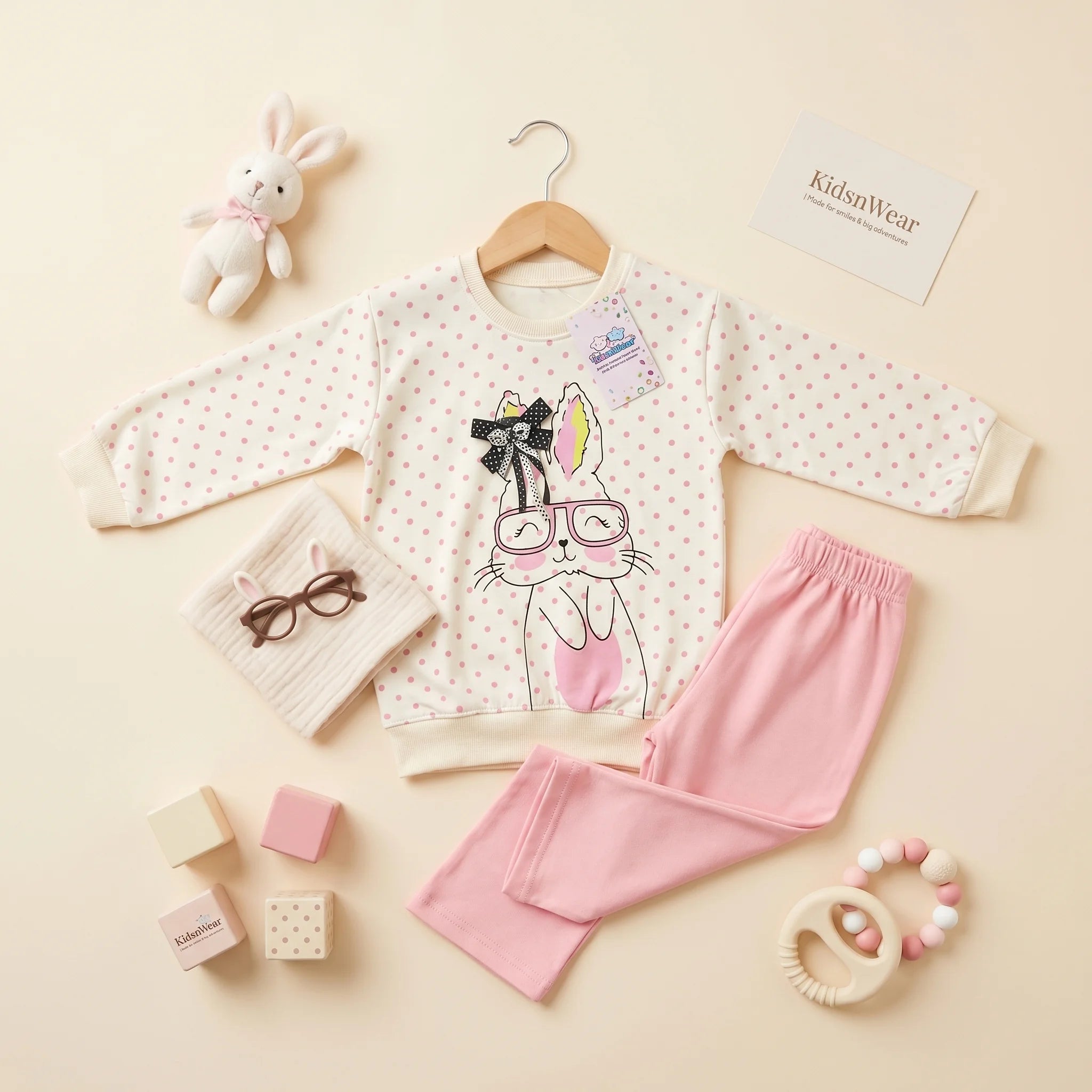 Girls' Bunny Sweatshirt & Jogger Set
