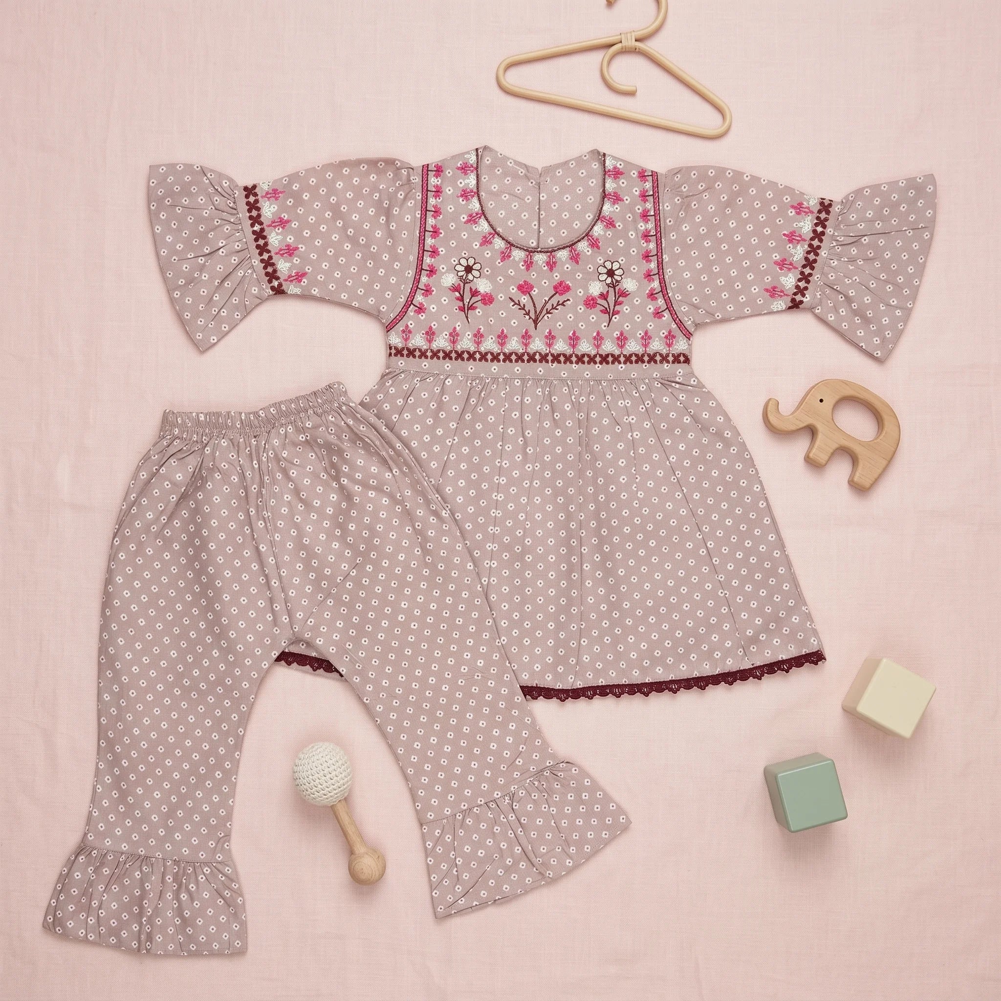 Baby Girls' Floral Tunic & Bell Bottom Set