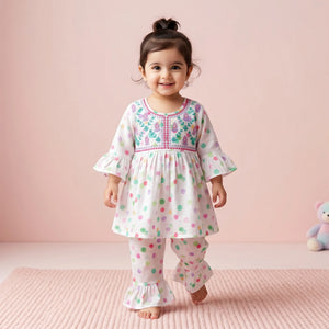 Baby Girls' Embroidered Tunic & Ruffled Trouser Set