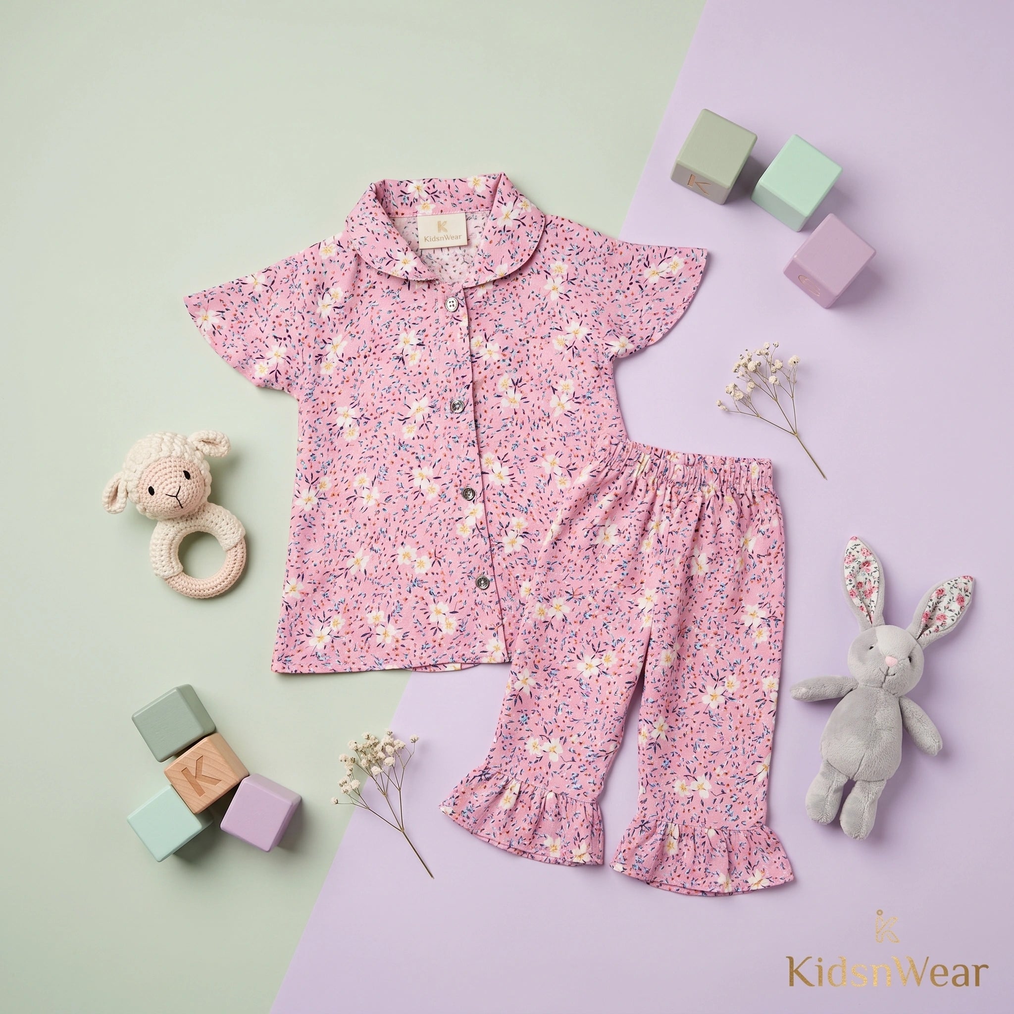 Girls' Floral Arabic Lawn Boutique Set