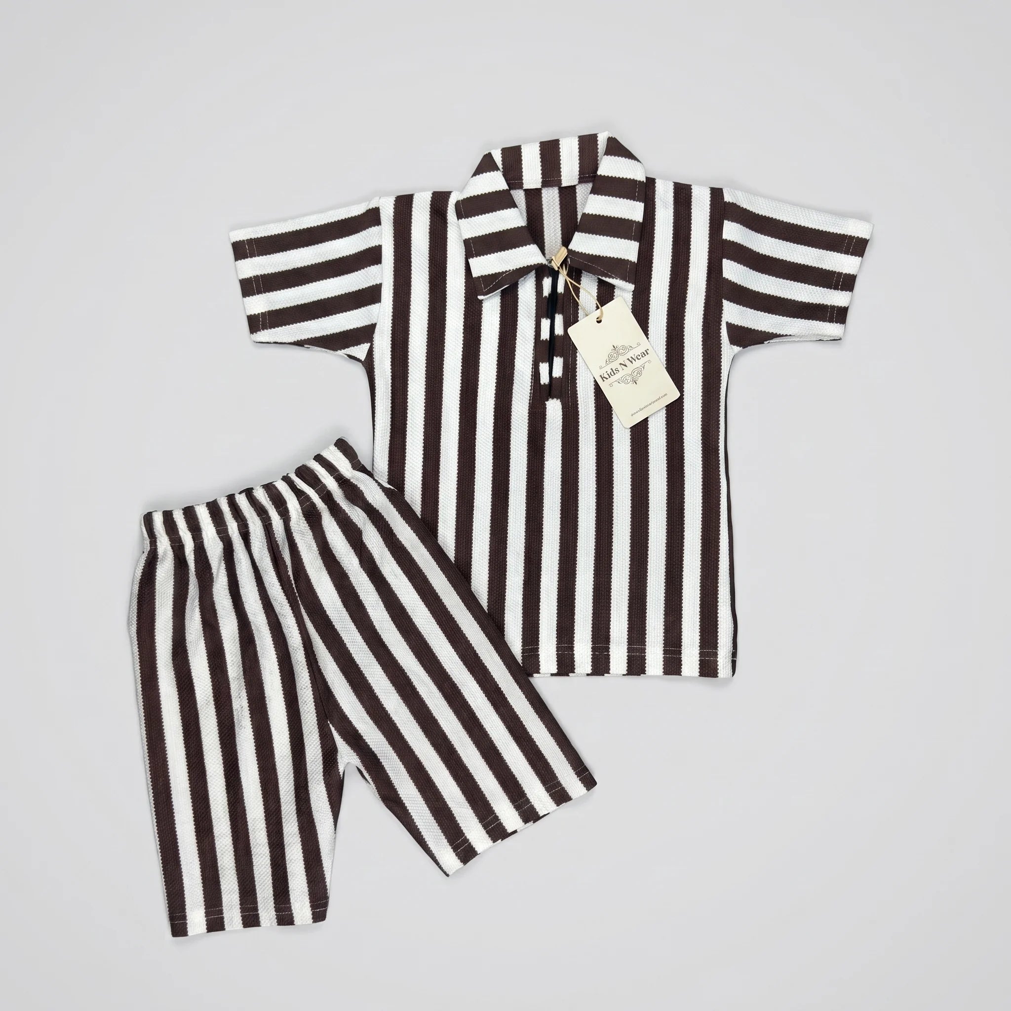 Boys' Ribbed Polo Shirt & Shorts Set