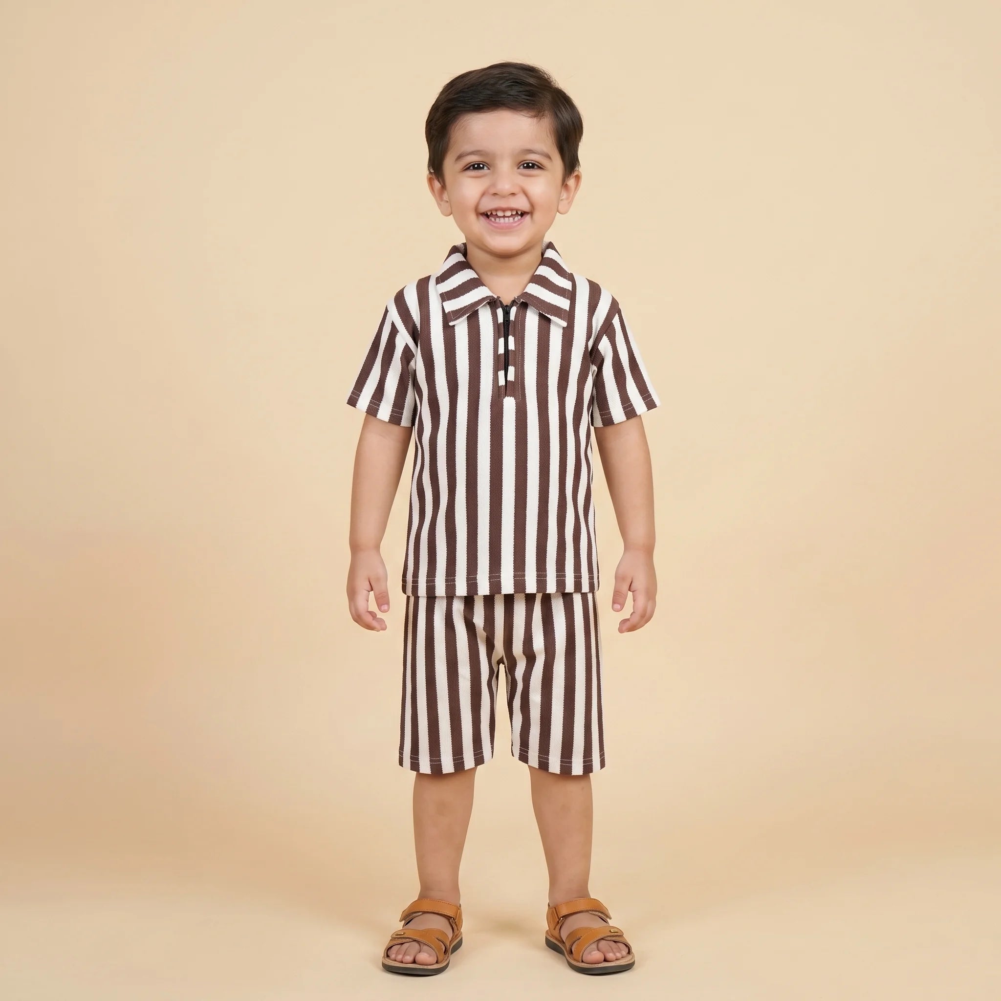 Boys' Ribbed Polo Shirt & Shorts Set