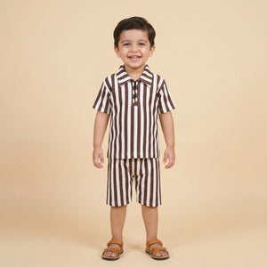 Boys' Ribbed Polo Shirt & Shorts Set