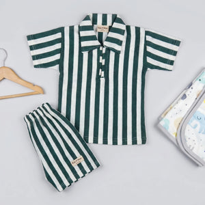 Boys' Ribbed Polo Shirt & Shorts Set