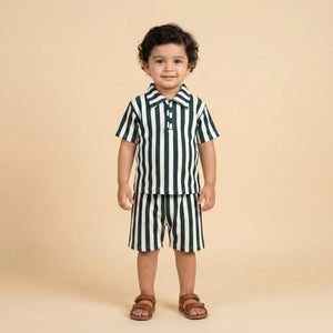 Boys' Ribbed Polo Shirt & Shorts Set