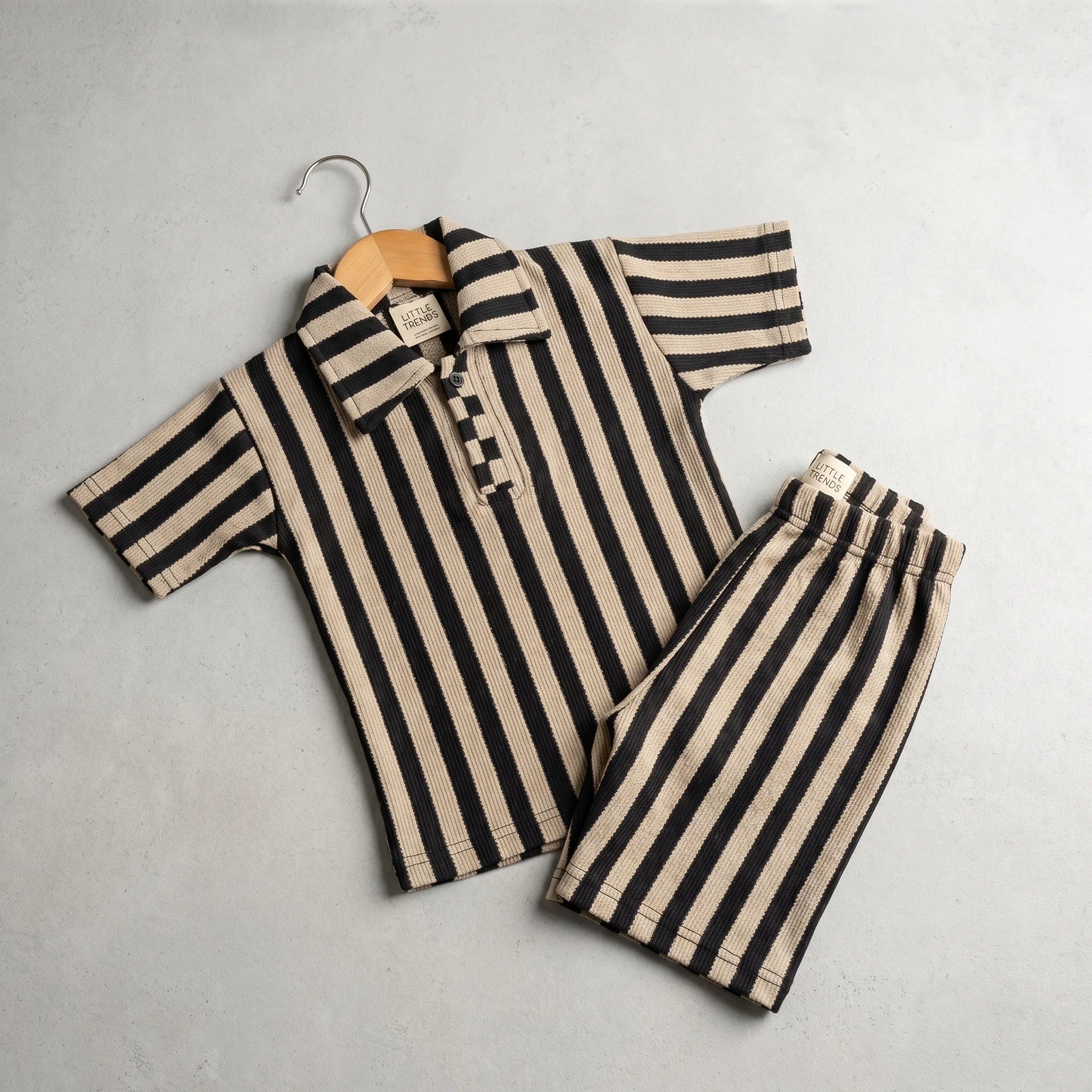 Boys' Ribbed Polo Shirt & Shorts Set