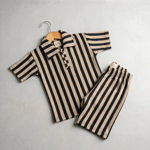 Boys' Ribbed Polo Shirt & Shorts Set