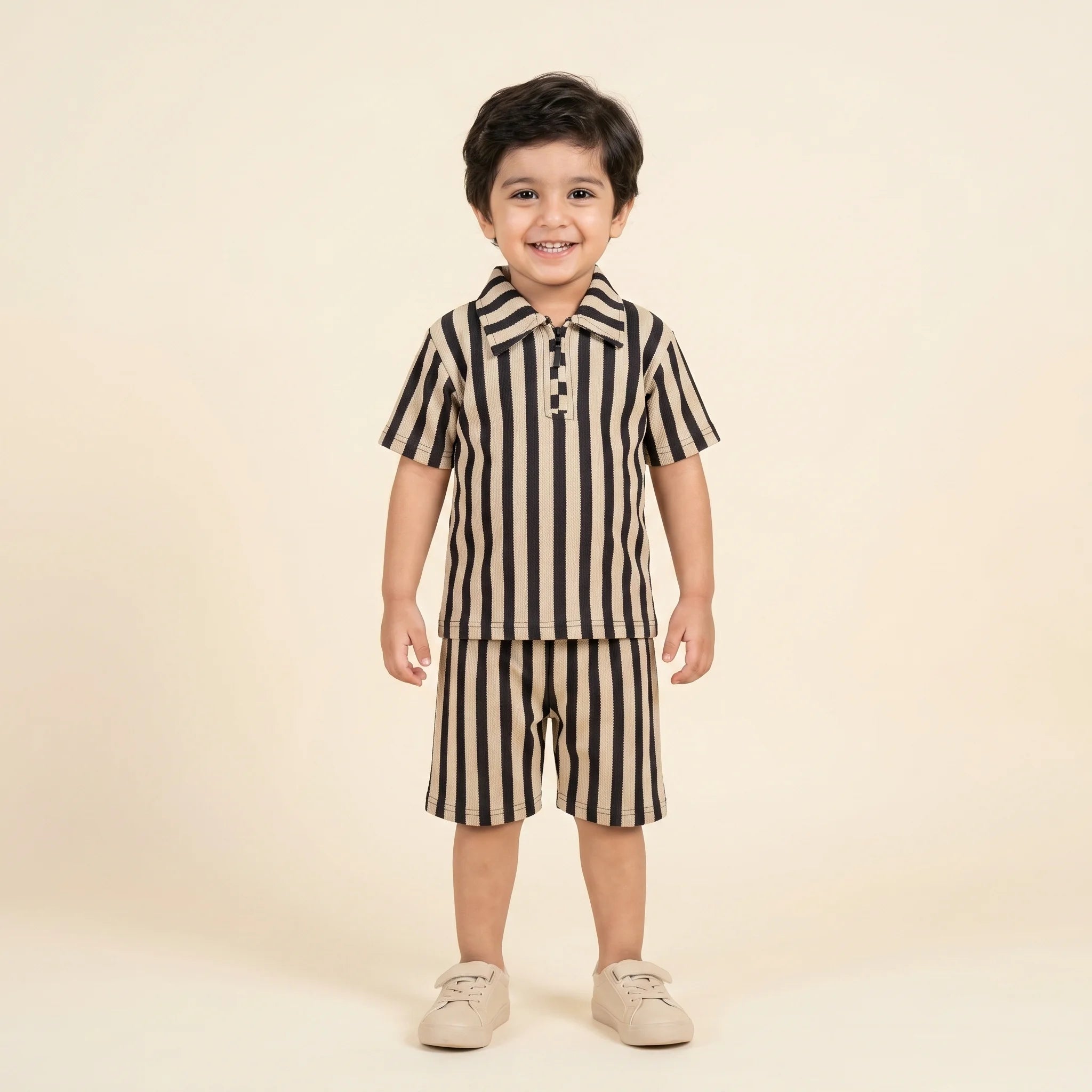 Boys' Ribbed Polo Shirt & Shorts Set