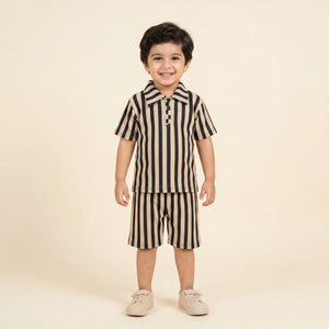 Boys' Ribbed Polo Shirt & Shorts Set
