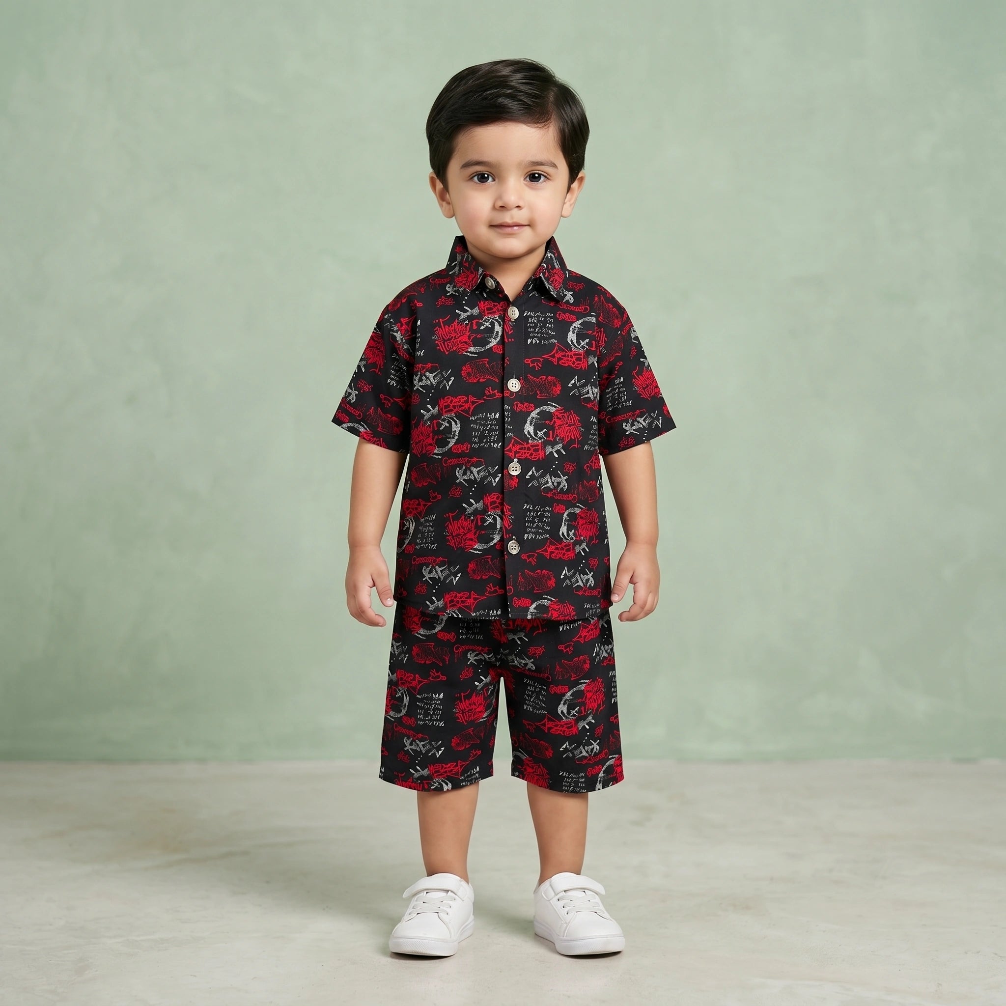 Boys' Urban Graffiti Shirt & Shorts Set