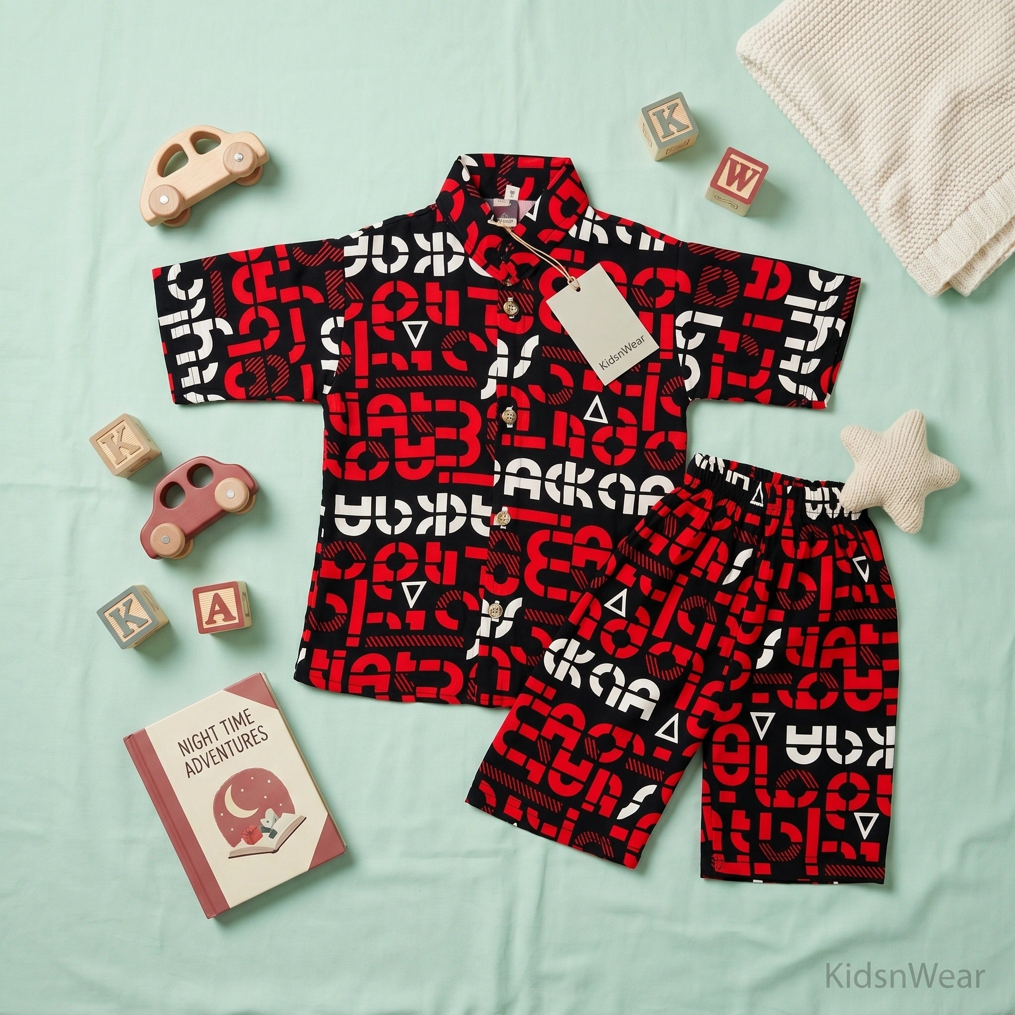 Boys' Bold Typography Shirt & Shorts Set