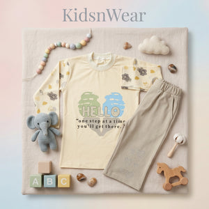 Girls' Hello Tee & Flared Pants Set