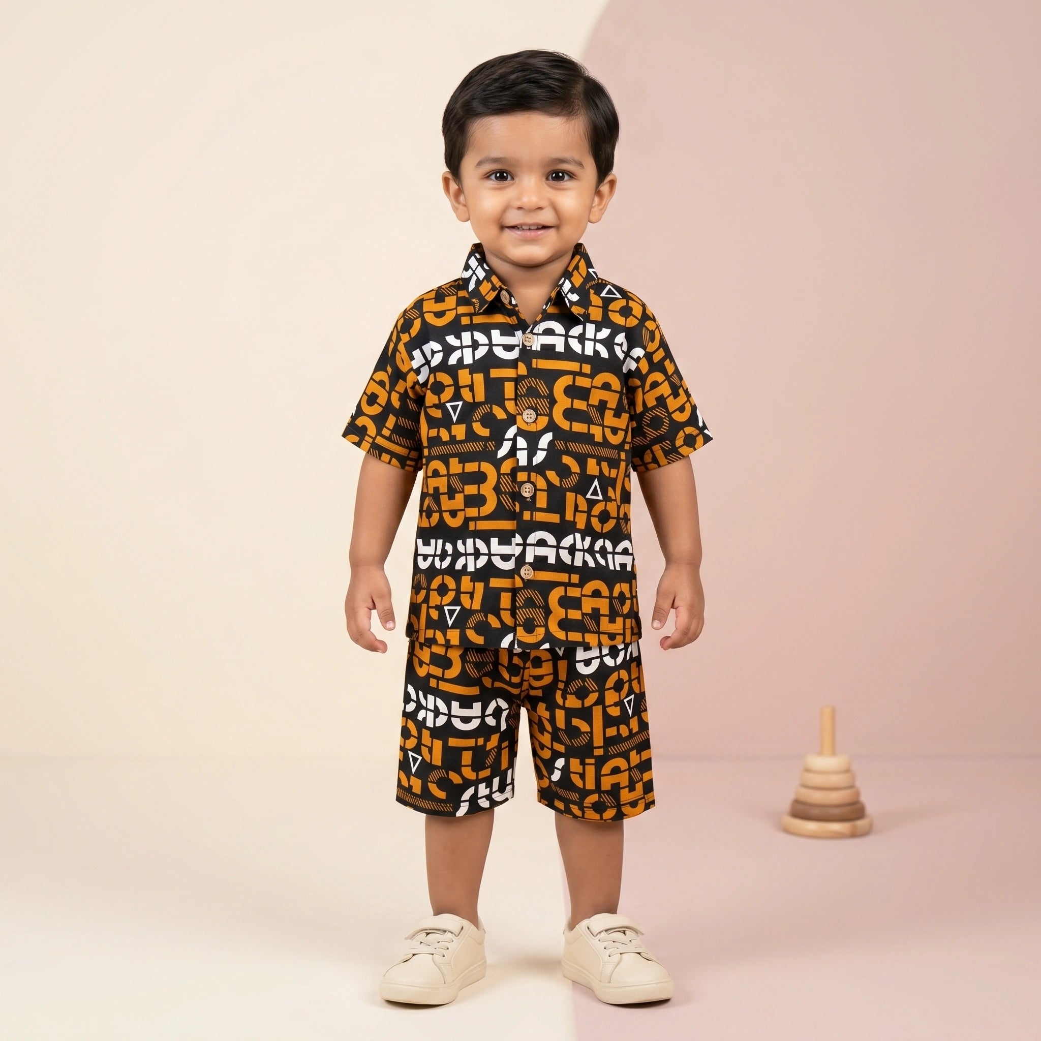 Boys' Bold Typography Shirt & Shorts Set