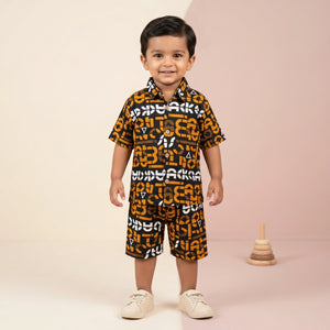 Boys' Bold Typography Shirt & Shorts Set