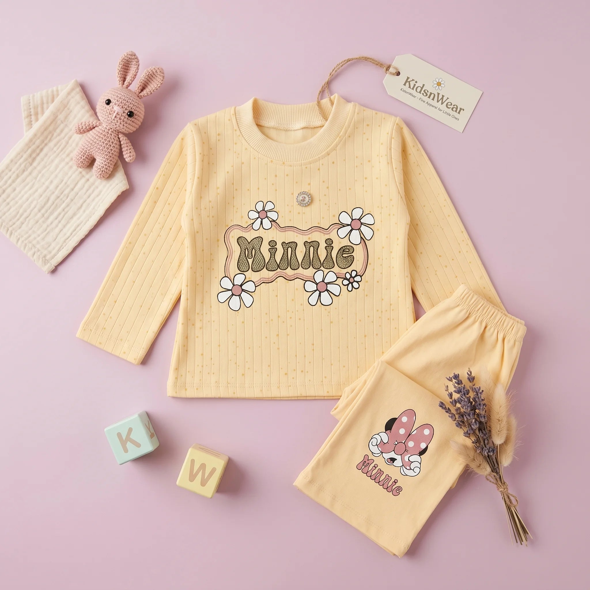 Baby Girls' Floral Mouse Lounge Set