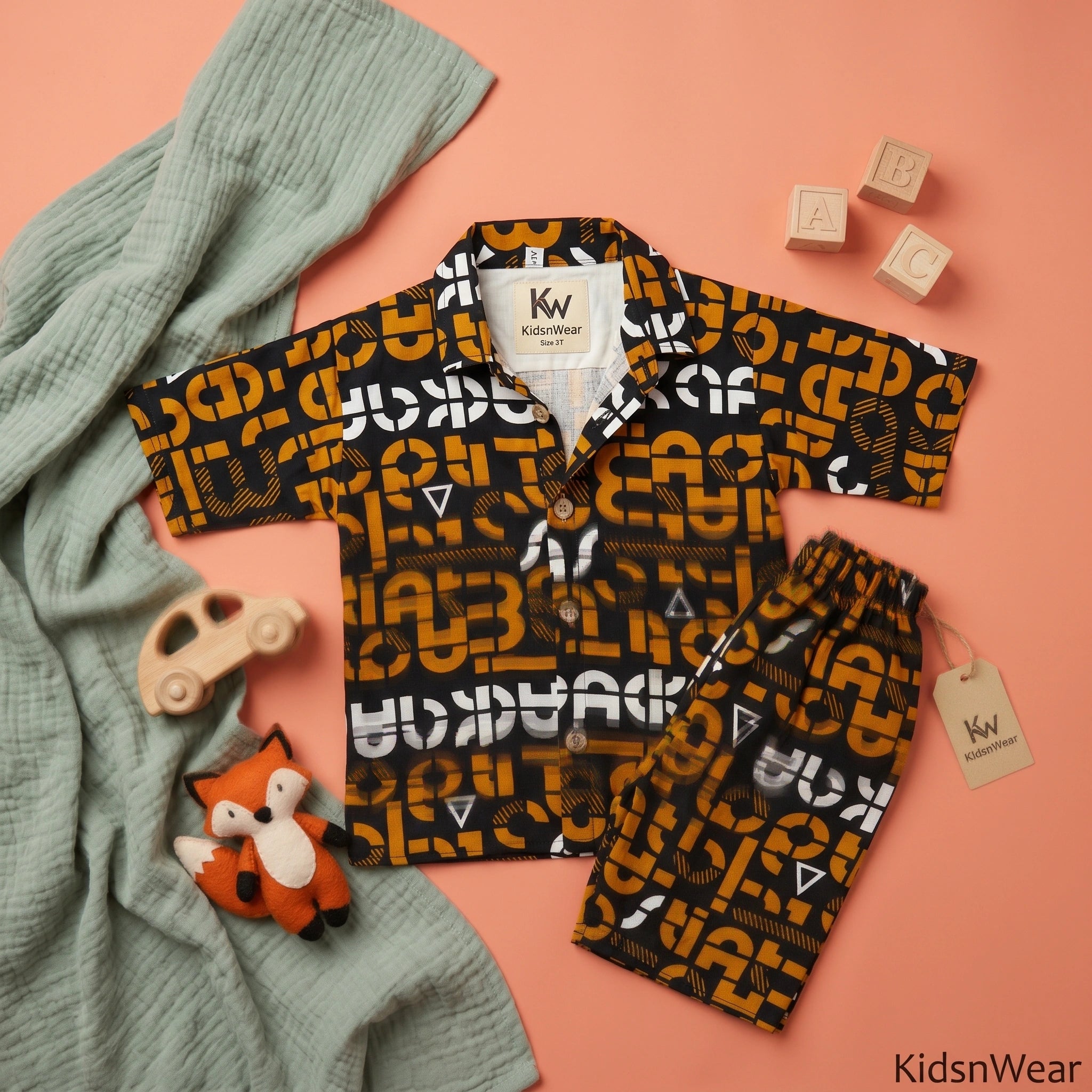 Boys' Bold Typography Shirt & Shorts Set