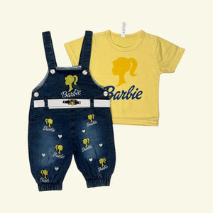 Girls' Denim Dungaree & T-Shirt Set