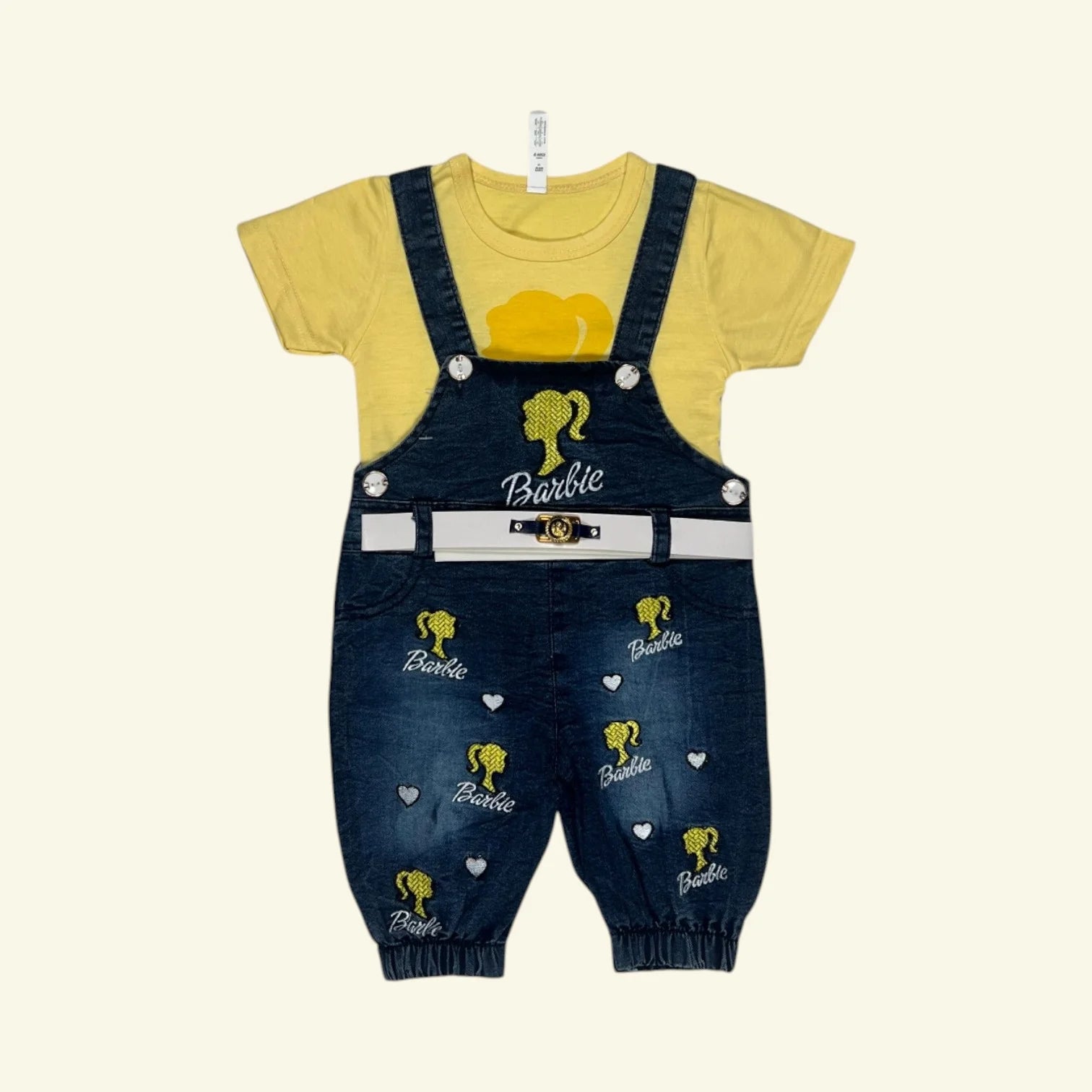 Girls' Denim Dungaree & T-Shirt Set