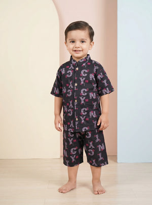 Boys' Typography Shirt & Shorts Set