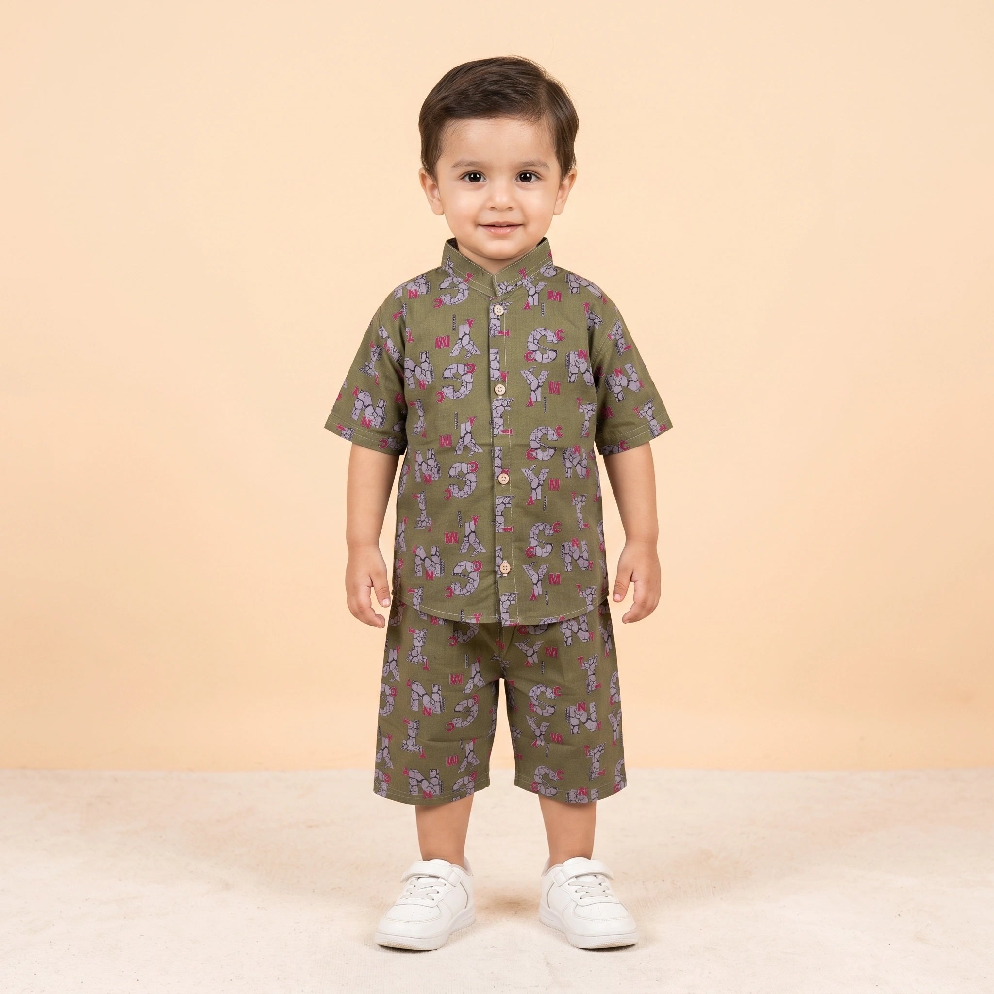Boys' Typography Shirt & Shorts Set