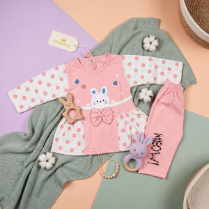 KidsnWear Meow Collection Baby Girl Frock & Pajama Set