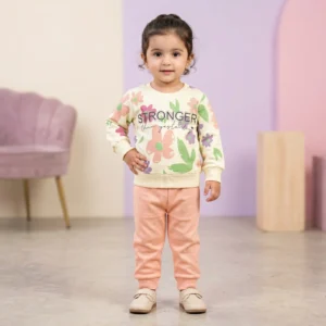Girls' Floral Stronger Than Yesterday Sweatshirt and Joggers Set