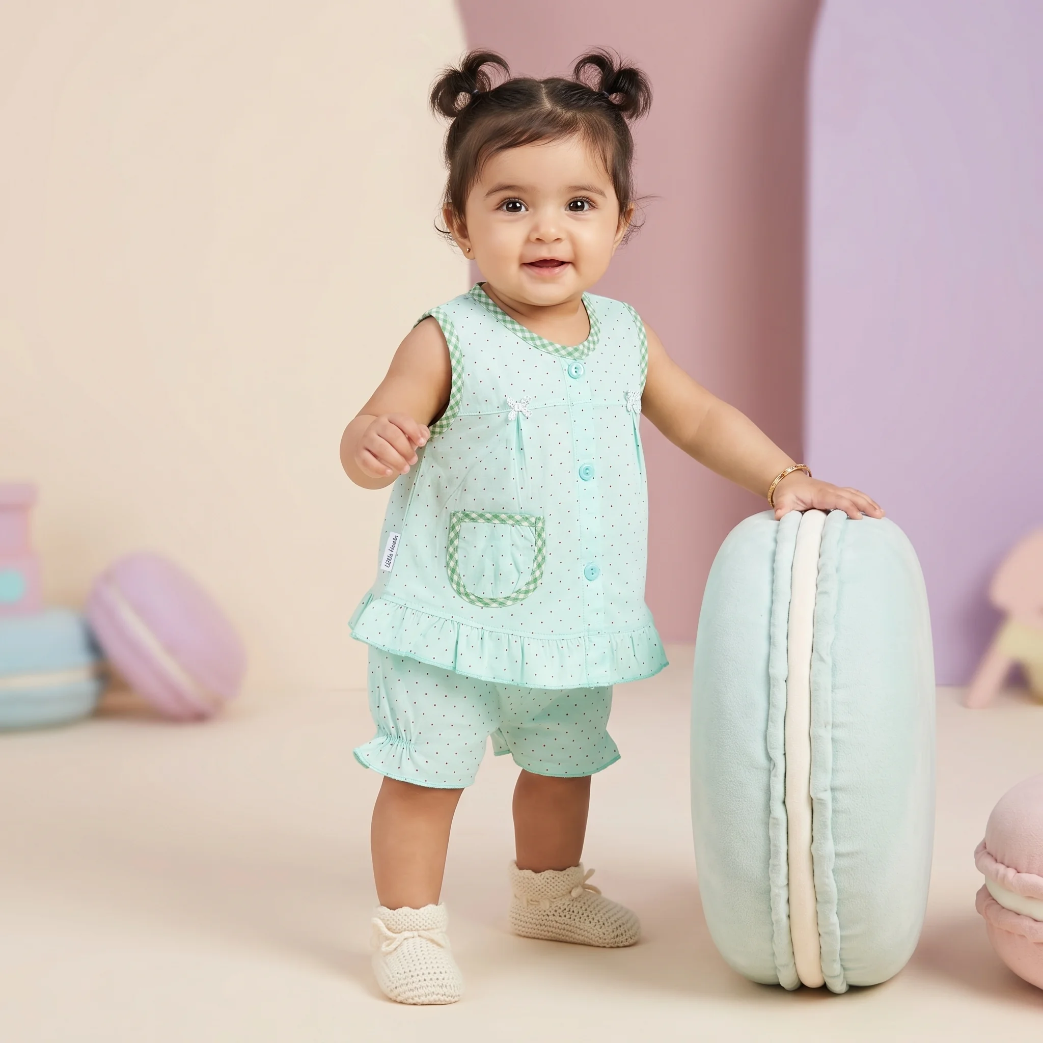 The Ayla Polka Dot Sleeveless Top and Bloomers Set - Image 3