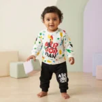 Boys' Paint Splatter Graphic Sweatshirt and Jogger Set - White