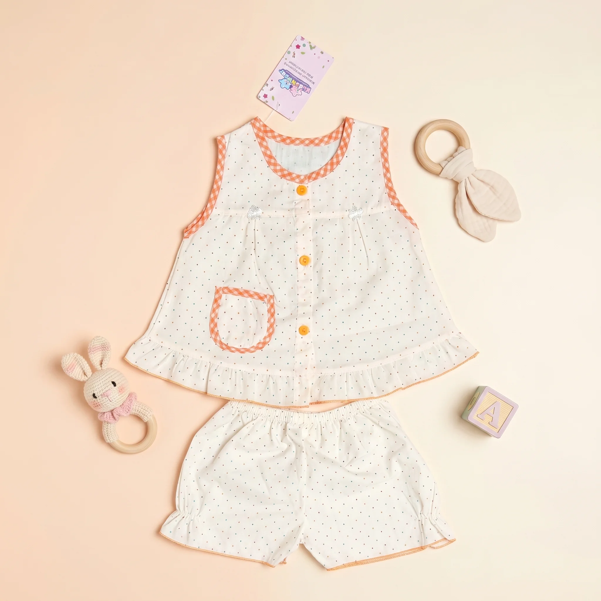 The Ayla Polka Dot Sleeveless Top and Bloomers Set - Image 6