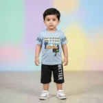Boys' Better Typography Premium Textured Tee and Shorts Set - Blue